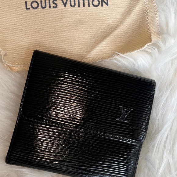 Authentic LOUIS VUITTON Elise Wallet Black Epi Leather Compact Trifold LO1910 - Picture 13 of 13